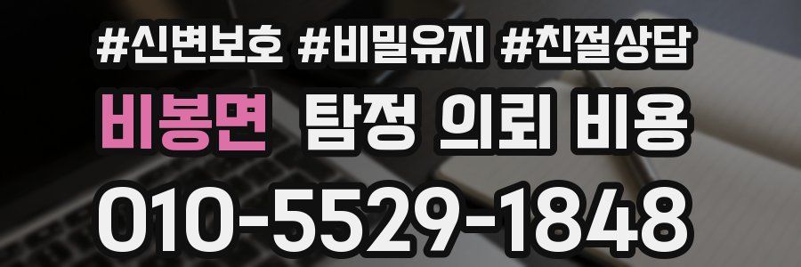 비봉면 탐정 의뢰 비용