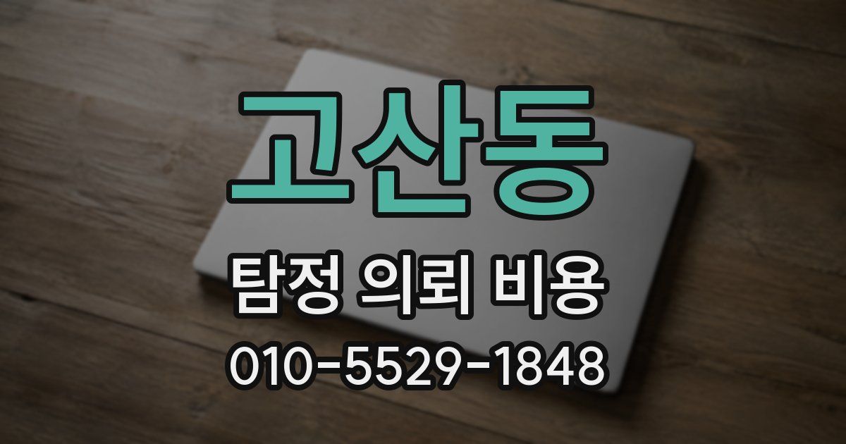고산동 탐정 의뢰 비용