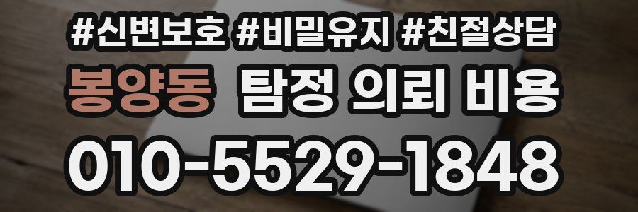 봉양동 탐정 의뢰 비용