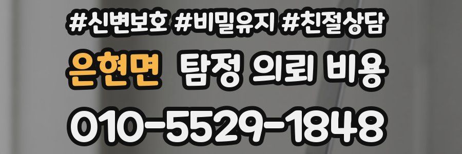 은현면 탐정 의뢰 비용