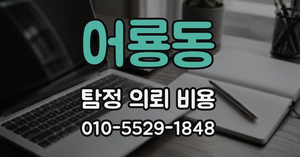 어룡동 탐정 의뢰 비용
