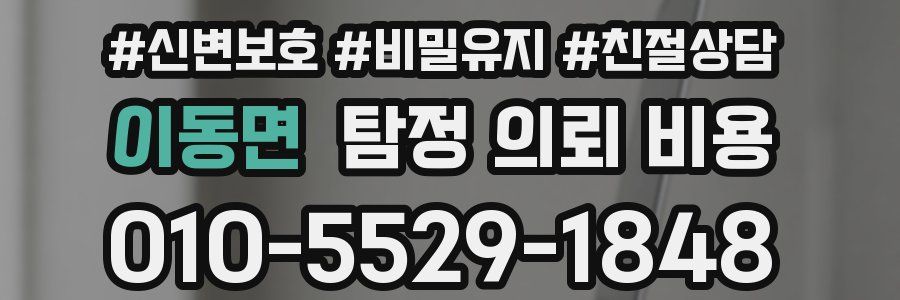 이동면 탐정 의뢰 비용