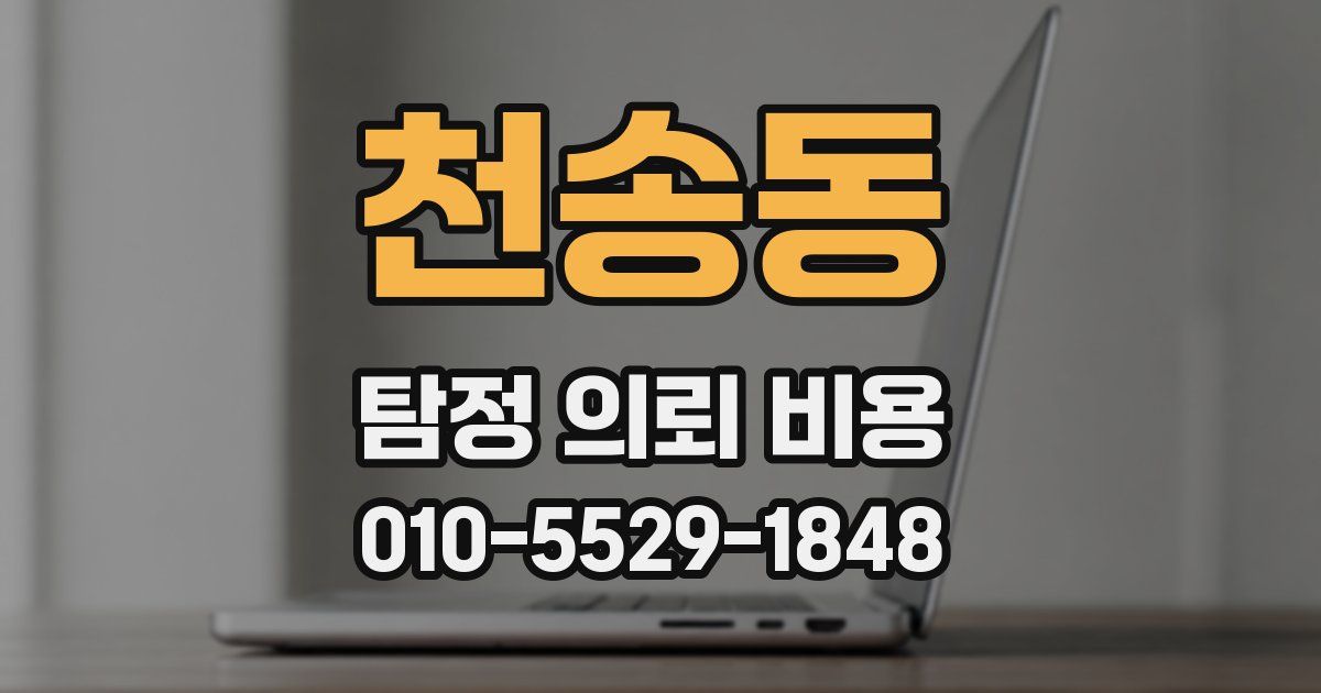 천송동 탐정 의뢰 비용