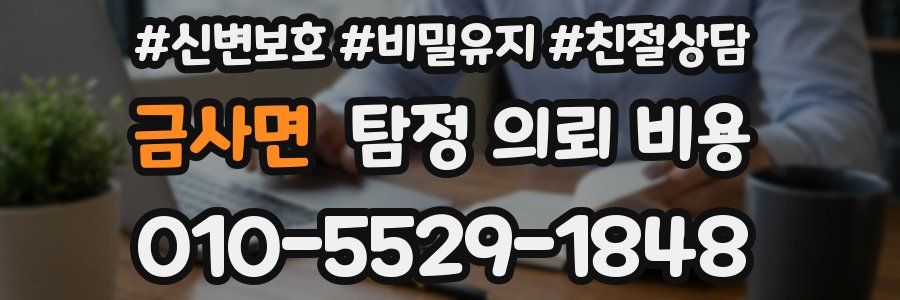 금사면 탐정 의뢰 비용
