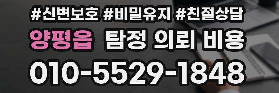 양평읍 탐정 의뢰 비용
