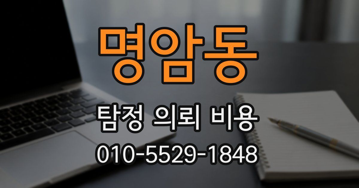 명암동 탐정 의뢰 비용