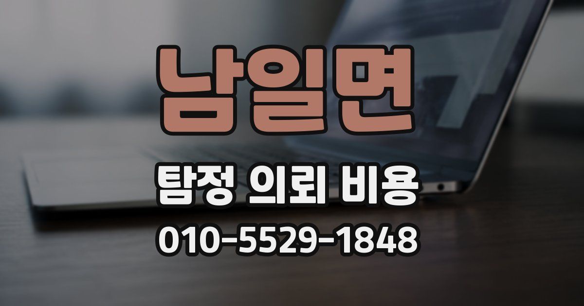 남일면 탐정 의뢰 비용