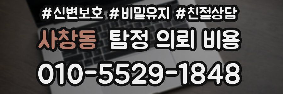 사창동 탐정 의뢰 비용