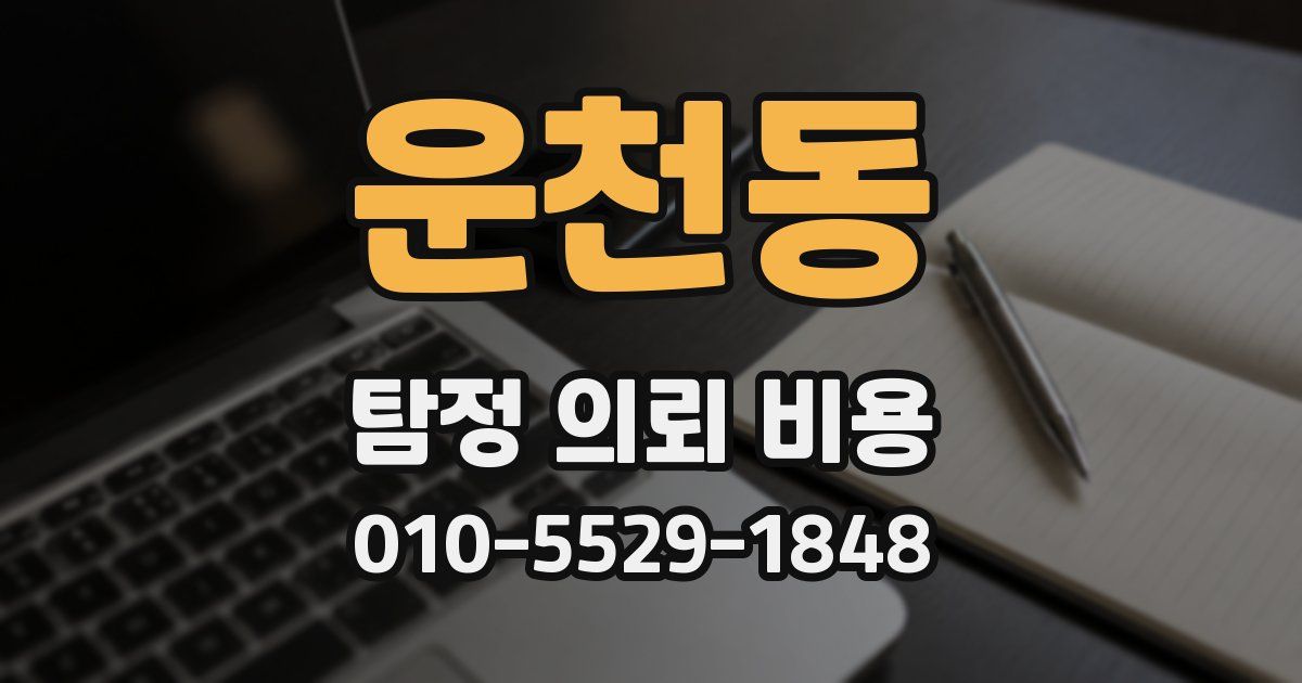 운천동 탐정 의뢰 비용