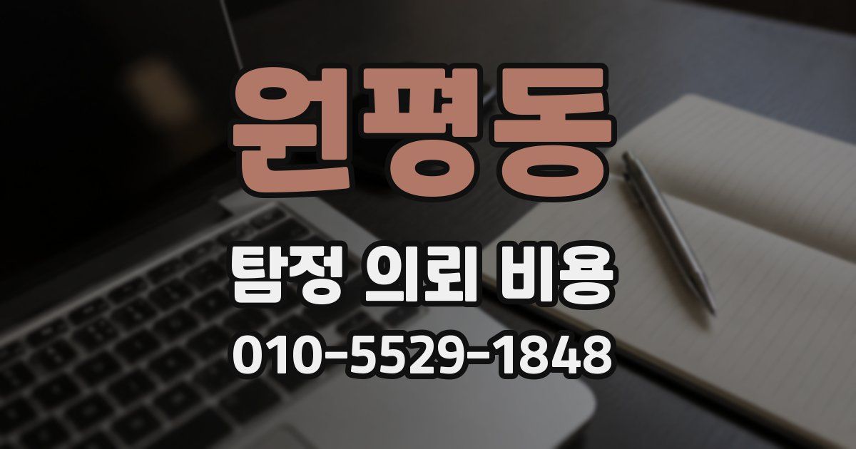 원평동 탐정 의뢰 비용