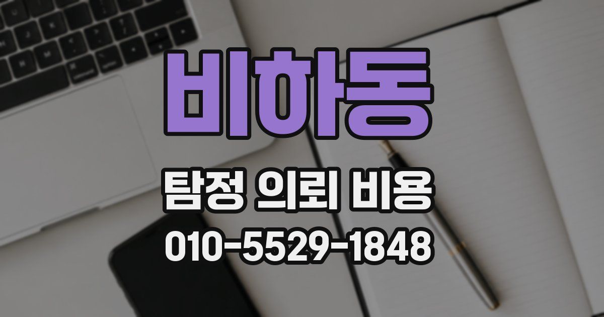 비하동 탐정 의뢰 비용