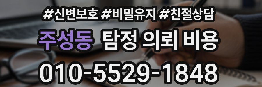 주성동 탐정 의뢰 비용