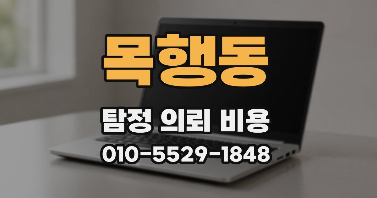 목행동 탐정 의뢰 비용