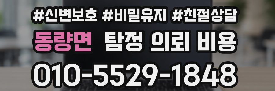 동량면 탐정 의뢰 비용