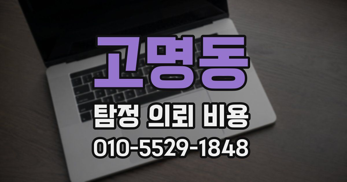 고명동 탐정 의뢰 비용