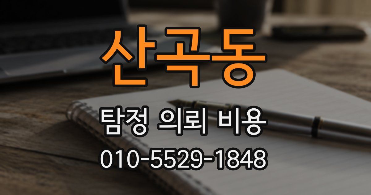 산곡동 탐정 의뢰 비용