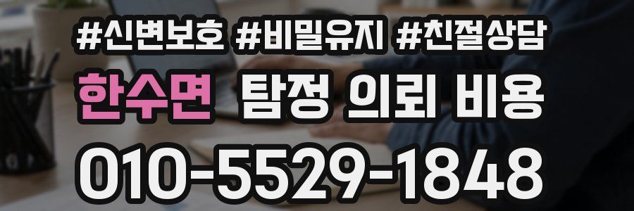 한수면 탐정 의뢰 비용