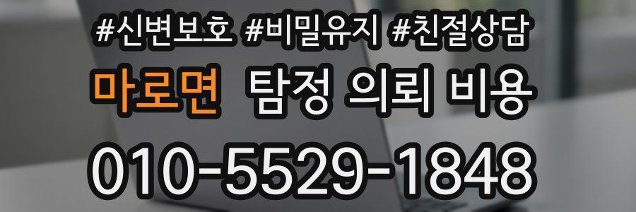 마로면 탐정 의뢰 비용