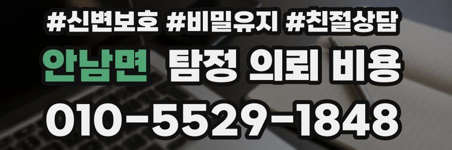 안남면 탐정 의뢰 비용