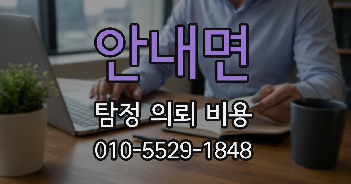 안내면 탐정 의뢰 비용
