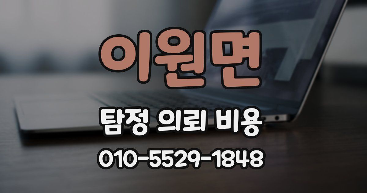 이원면 탐정 의뢰 비용