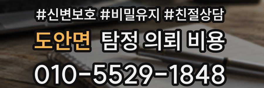 도안면 탐정 의뢰 비용