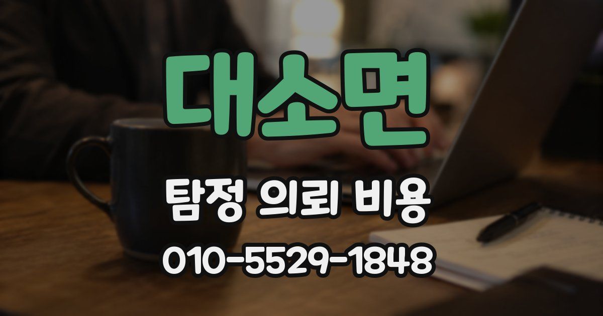 대소면 탐정 의뢰 비용