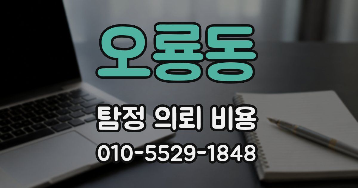 오룡동 탐정 의뢰 비용