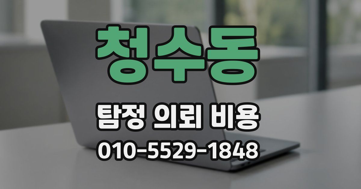 청수동 탐정 의뢰 비용