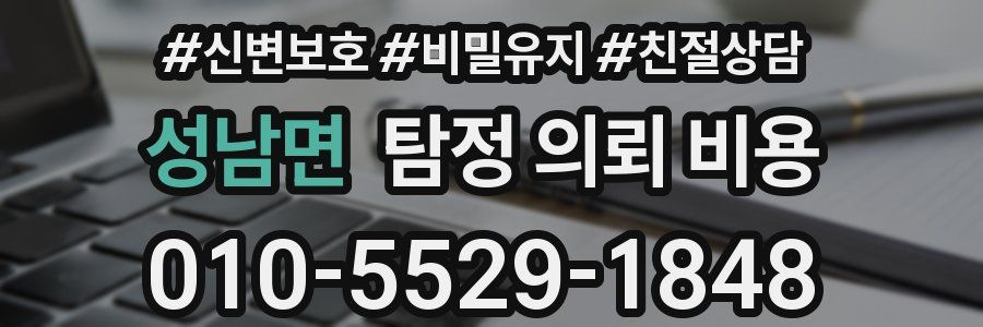 성남면 탐정 의뢰 비용