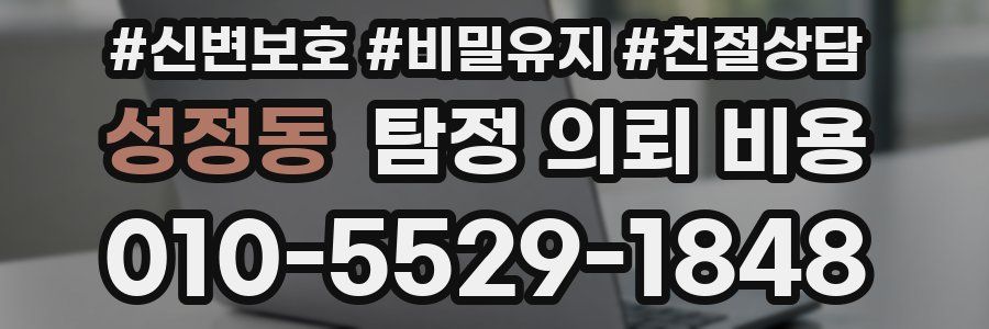 성정동 탐정 의뢰 비용