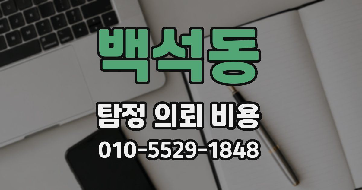 백석동 탐정 의뢰 비용