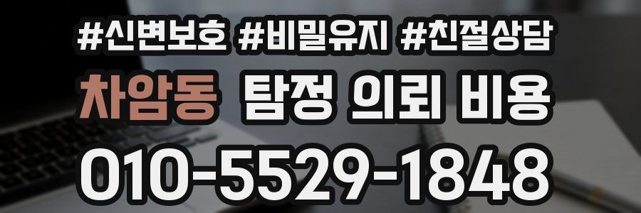 차암동 탐정 의뢰 비용