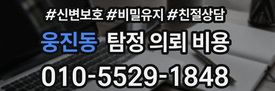 웅진동 탐정 의뢰 비용