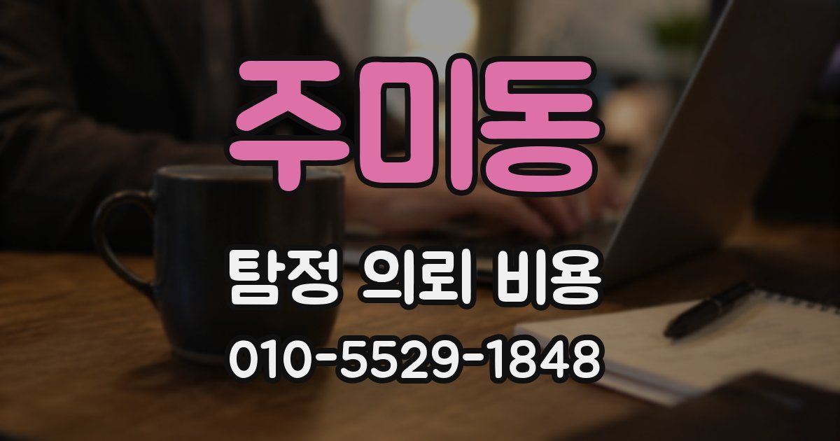 주미동 탐정 의뢰 비용