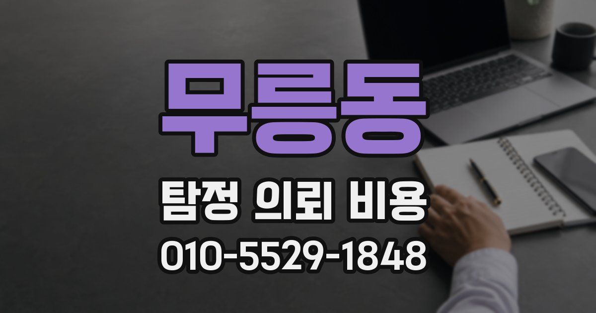 무릉동 탐정 의뢰 비용