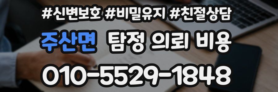 주산면 탐정 의뢰 비용