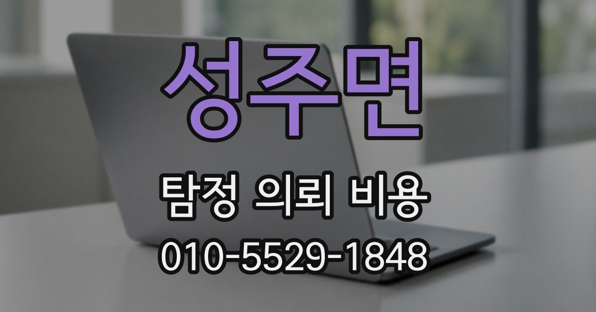 성주면 탐정 의뢰 비용