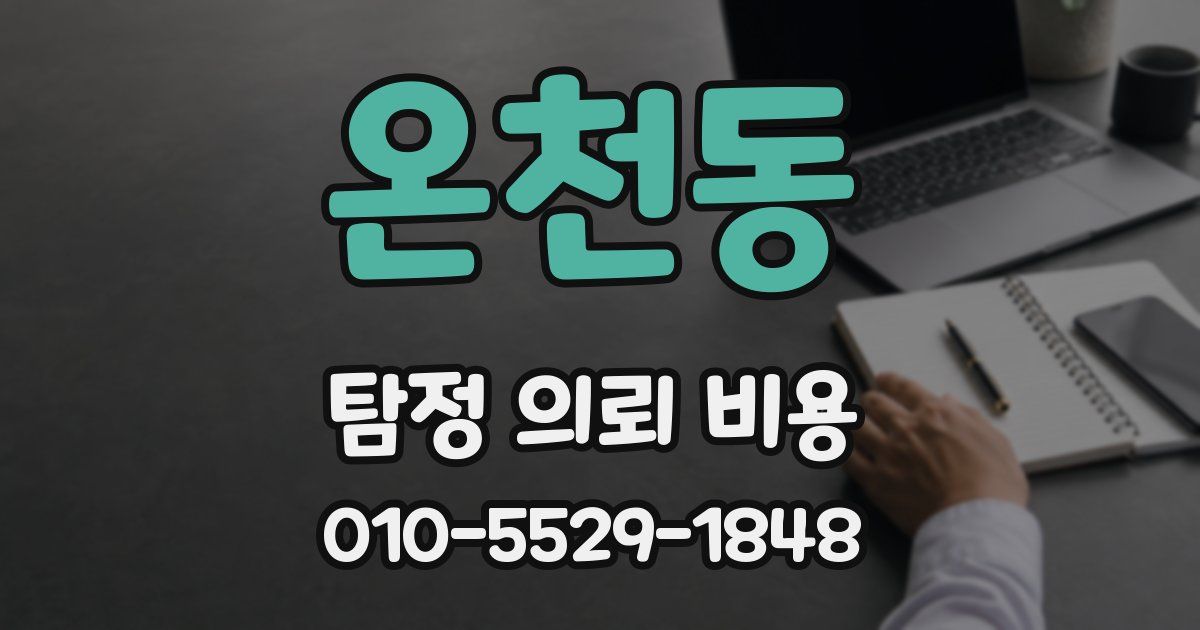 온천동 탐정 의뢰 비용