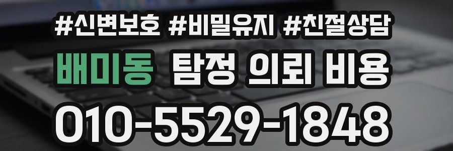 배미동 탐정 의뢰 비용