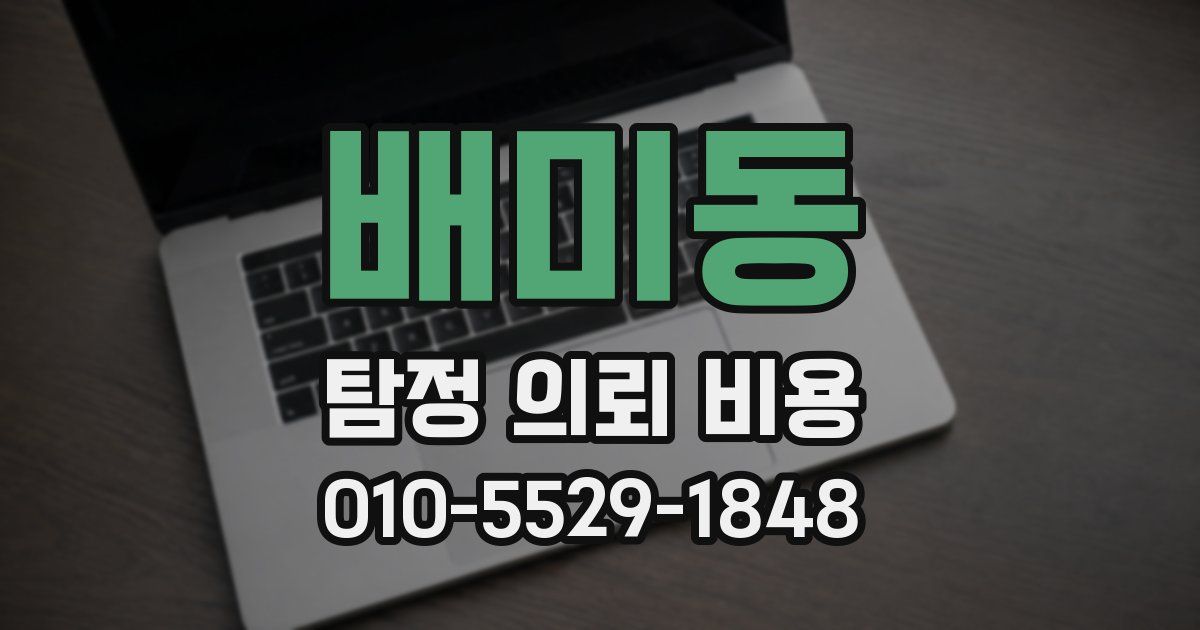 배미동 탐정 의뢰 비용