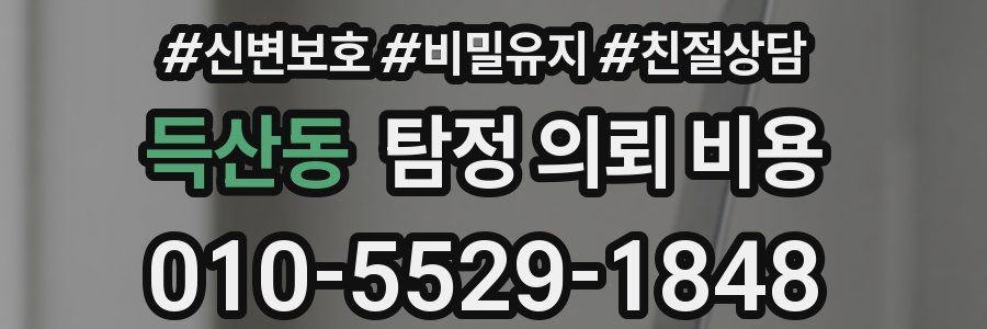 득산동 탐정 의뢰 비용