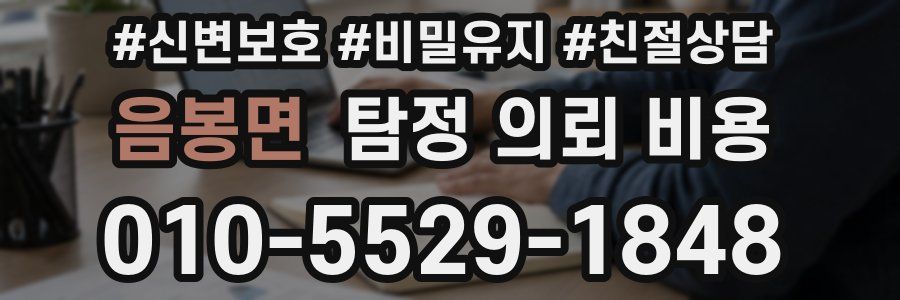 음봉면 탐정 의뢰 비용