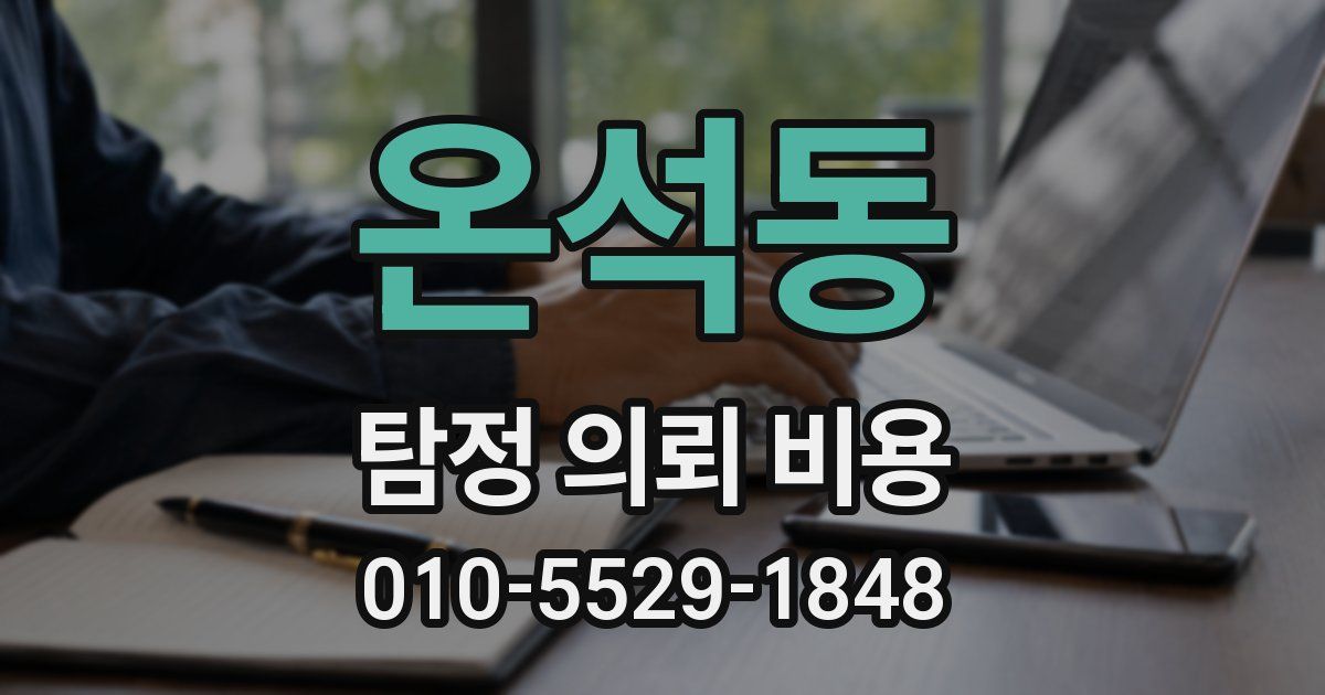 온석동 탐정 의뢰 비용