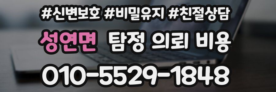 성연면 탐정 의뢰 비용