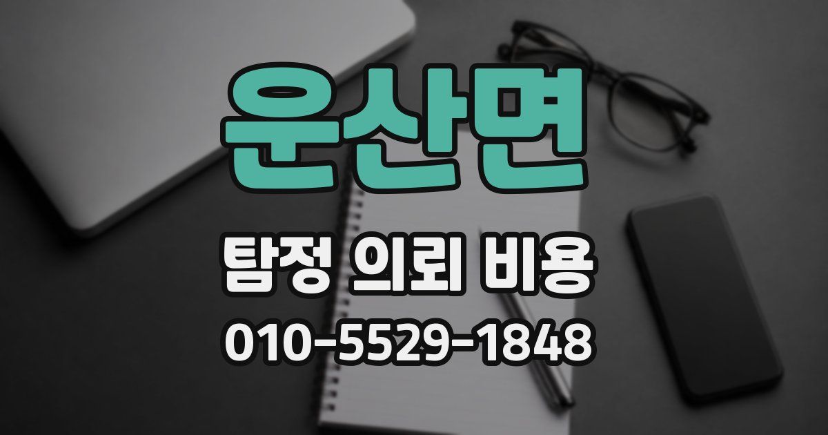 운산면 탐정 의뢰 비용