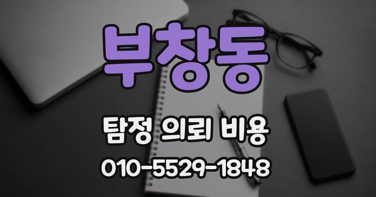 부창동 탐정 의뢰 비용