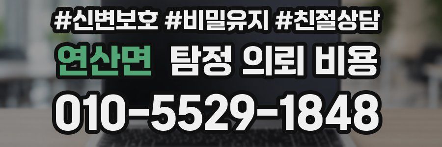 연산면 탐정 의뢰 비용