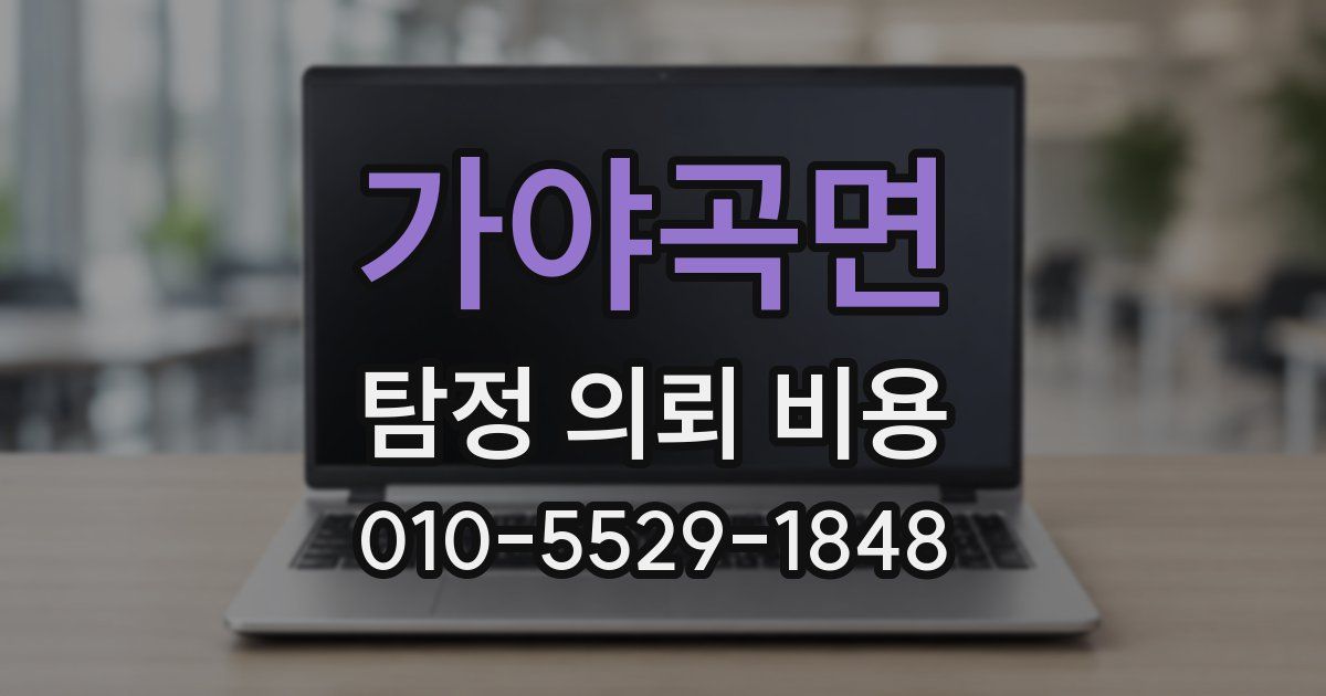 가야곡면 탐정 의뢰 비용