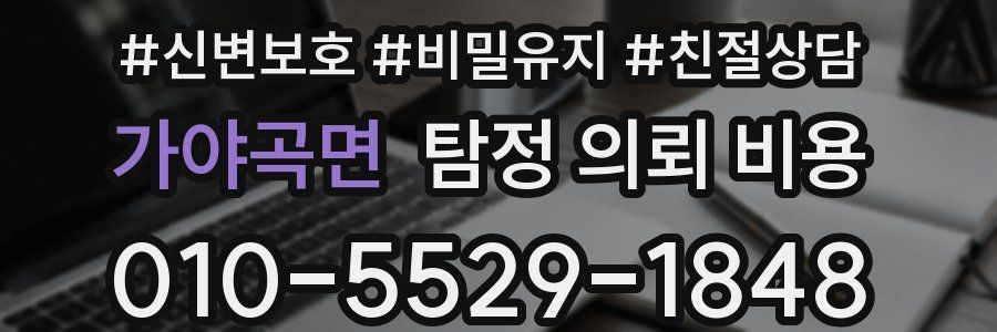 가야곡면 탐정 의뢰 비용